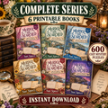Murder, She Searched complete printable series bundle, six books and 600 puzzles